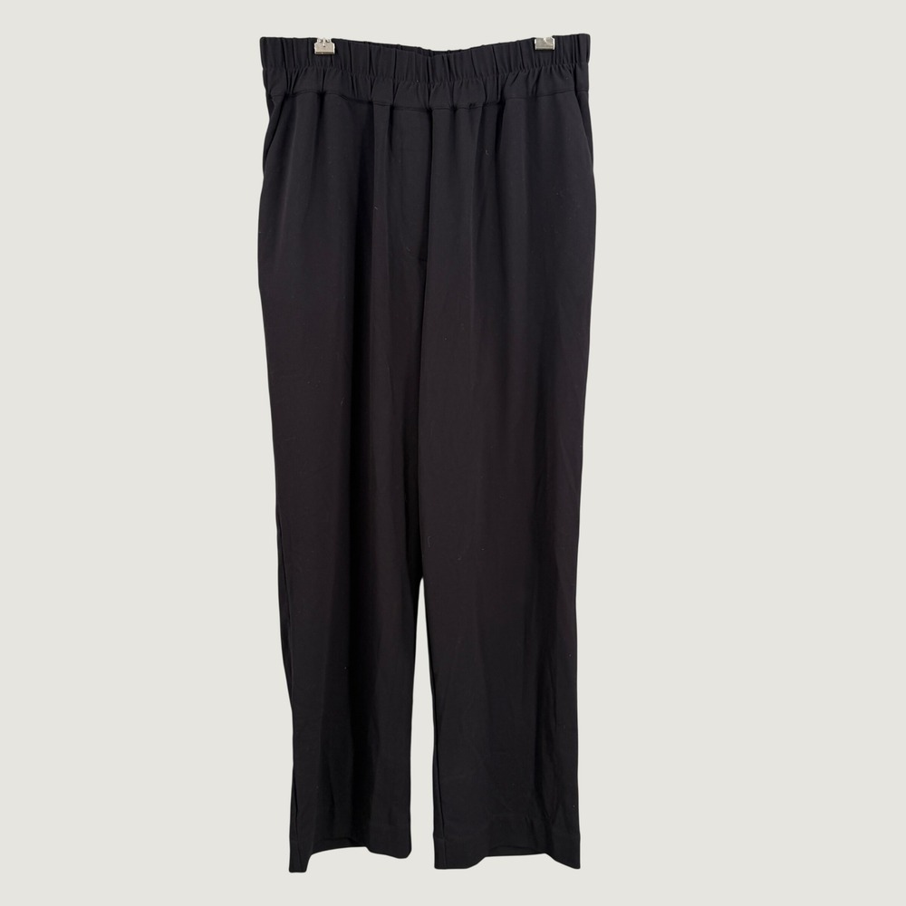 Universal Standard XS 12-14 Black Pull On Straight Leg Pants Stretch Wide Leg